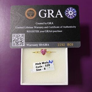 Pink Heart Ring in Gold